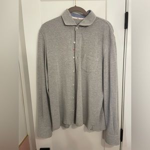 Isaia men’s textured cotton button up, size large